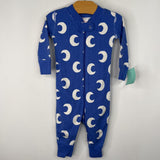 Size 3-6m (60): Hanna Andersson Blue/White Moons 1pc PJs