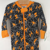 Size 12-18m (75): Hanna Andersson Black/Orange Spider Print 1pc PJs