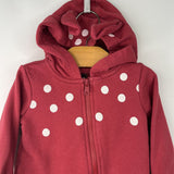 Size 6-9m: Tea Red Ladybug Print Zip Up Hooded Romper