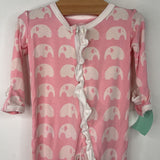 Size 3-6m: Kickee Pants Pink/White Elephants Print 1pc PJs