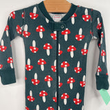 Size 2 (85): Hanna Andersson Green/Red Mushroom Print 1pc PJs