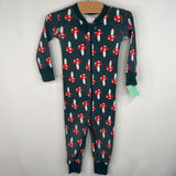 Size 2 (85): Hanna Andersson Green/Red Mushroom Print 1pc PJs