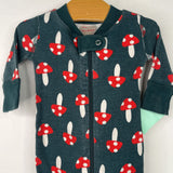 Size 0-3m (50): Hanna Andersson Green/Red Mushroom Print 1pc PJs