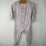Size 3-6m: Magnetic Me White/purple Leaves 1pc Footy PJs