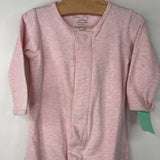 Size 6-9m: Magnetic Me Pink Heathered 1pc Footy PJs