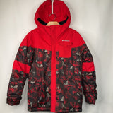 Size 14-16: Columbia Red/Black Patterned Omni-Tech Winter Coat
