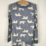 Size 6-7 (120): Hanna Andersson Light Blue Polar Bears 2pc PJs