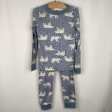 Size 6-7 (120): Hanna Andersson Light Blue Polar Bears 2pc PJs