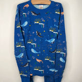 Size 12 (150): Hanna Andersson Blue Sea Print 2pc PJs