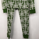 Size 9: Pact Green/White Snowflakes Print 2pc PJs
