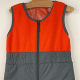 Size 3: Columbia Orange/Grey Fleece Upper Snow Bib