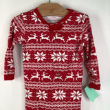 Size 12-18m: Pottery Barn Red/White Deer/Snowflake Print 1pc PJs