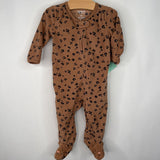 Size 6m: Carter's Brown Cheetah Print Fleece 1pc Footy PJs