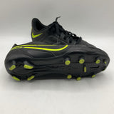 Size 1.5Y: Nike Tiempo Black/Green Indoor Soccer Cleats