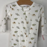Size 6-9m: Tres Beau At Belle White/Multi Elephant 1pc Footy PJs