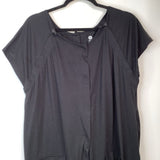 Size S: Kindred Bravely Black Short Sleeve Button-Up Dress
