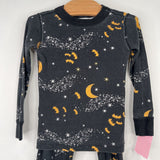 Size 4 (100): Hanna Andersson Black/Orange Bat Night Sky 2pc PJs