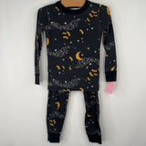 Size 4 (100): Hanna Andersson Black/Orange Bat Night Sky 2pc PJs