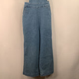 Size 4: (100) Hanna Andersson Denim Ruffle Strap Overalls
