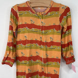 Size 6-9m: Kate Quinn Orange/Yellow Desert Zip-Up 1pc Footy PJs