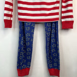 Size 6-7 (120): Hanna Andersson Red/White/Blue Wonder Woman 2pc PJs