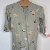 Size 0-3m: Kyte Green Chick Print 1pc Footy PJs