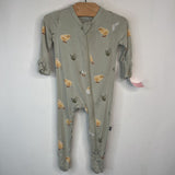 Size 0-3m: Kyte Green Chick Print 1pc Footy PJs