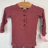 Size NB: Lou Lou Pink 2pc Footy PJs
