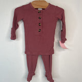 Size NB: Lou Lou Pink 2pc Footy PJs