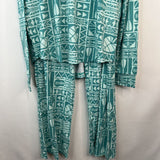 Size 16-18 (adult xs): Coco Moon Blue Summer Patterned 2pc PJs-NEW