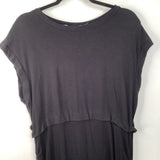 Size XL: Stowaway Collection Black Short Sleeve Nursing Dress