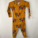 Size 18-24m (80): Hanna Andersson Yellow Floral Deer Print 1pc PJs