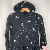 Size 8 (130): Hanna Andersson Black/White Space Print Sweatshirt Dress