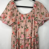 Size L: Hayden LA Pink Floral Maternity Short Sleeve Dress