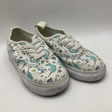 Size 7: Vans White/Blue Narwal Shoes