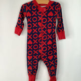 Size 6-12m: Navy/Red "X O" 1pc PJs