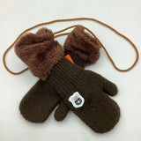 Size XS: Orvinner Brown Knit Mittens