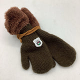 Size XS: Orvinner Brown Knit Mittens