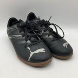 Size 4Y: Puma Black/Grey Turf Trainer Soccer Cleats