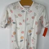 Size NB: Mori White/Multicolor "The Very Hungry Caterpillar' 1pc Footy PJs
