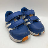 Size 4: Adidas Blue/White/Orange Velcro Shoes