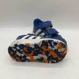 Size 4: Adidas Blue/White/Orange Velcro Shoes