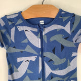 Size 2: Tea Blue Shark 1pc Shorty PJs
