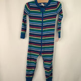 Size 3 (90): Hanna Andersson Blue/Colorful Striped 1pc PJs