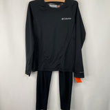 Size 8: Columbia Black Omni-Heat Base Layer 2pc Shirt/Pant Set