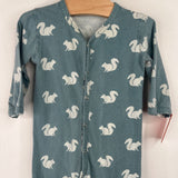 Size 6-9m: Kate Quinn Blue Squirrels 1pc Footy PJs