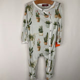 Size 6-9m: Milkbarn Blue Houseplant 1pc Footy PJs