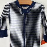 Size 3-6m (60): Hanna Andersson Blue/White Striped 1pc PJs