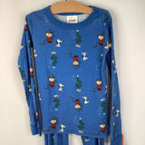 Size 8 (130): Hanna Andersson Blue Peanuts Print 2pc PJs