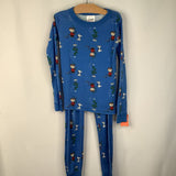 Size 8 (130): Hanna Andersson Blue Peanuts Print 2pc PJs